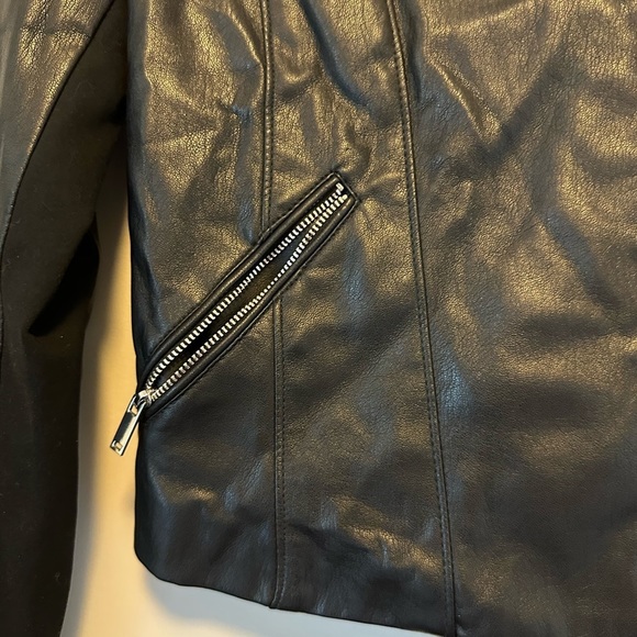 TRF OUTERWEAR ZARA BLACK FAUX MOTO STYLE JACKET - Picture 2 of 12